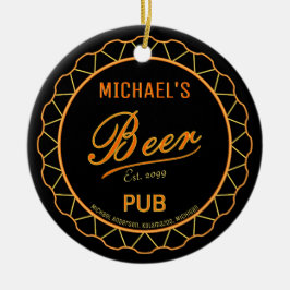 Ornamento De Cerâmica Frasco de Cerveja Pub Boné