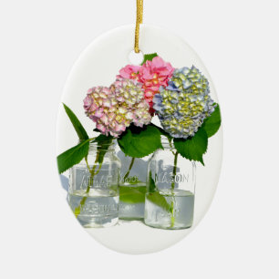 Ornamento De Cerâmica Frasco dos Hydrangeas e de pedreiro