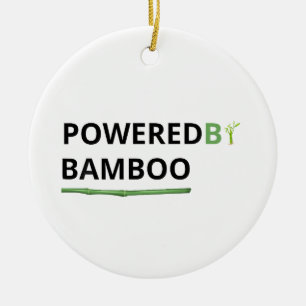 Ornamento De Cerâmica Frase de Panda Divertido com Bambu