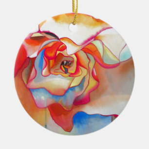 Ornamento De Cerâmica Fred martin begonia watercolor art