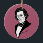 Ornamento De Cerâmica Frederic Chopin<br><div class="desc">Retrato gráfico do compositor</div>