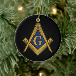 Ornamento De Cerâmica Freemason Masonic Square e Compass Freemasonry