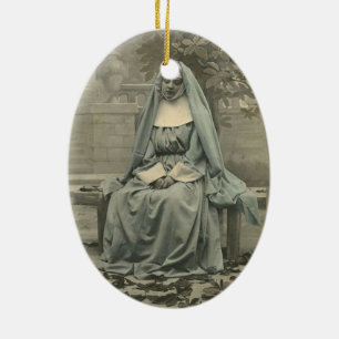 Ornamento De Cerâmica Freira bonita