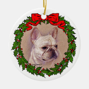 Ornamento De Cerâmica French Bulldog Art by Glenda S. Harlan