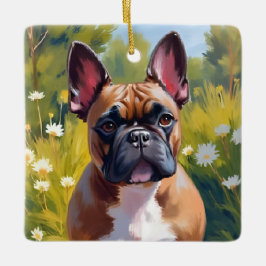 Ornamento De Cerâmica French Bulldog | Pet Painting Dog Art