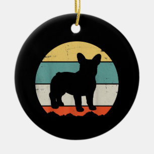 Ornamento De Cerâmica French Gift Presente para o Bulldog Francês Vint