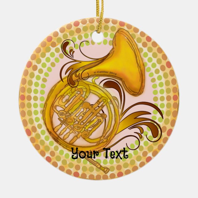 Ornamento De Cerâmica French Horn Rhythm ornament (Frente)