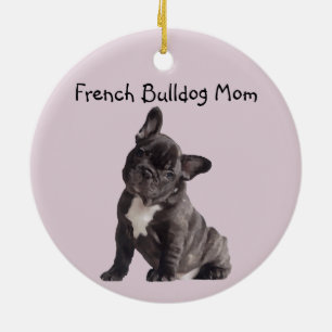 Ornamento De Cerâmica Frenchie Mãe Bulldog Francês