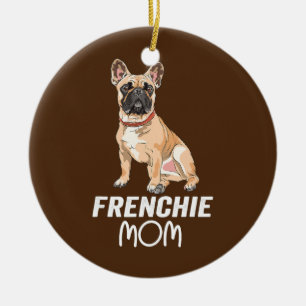 Ornamento De Cerâmica Frenchie Mama Bonita Garota Francesa Cachorro Engr