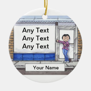 Ornamento De Cerâmica Frente da loja - Feminino