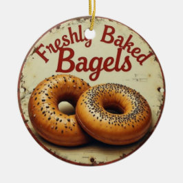 Ornamento De Cerâmica Freshly Baked Bagels Vintage Metal Wall Art Sign