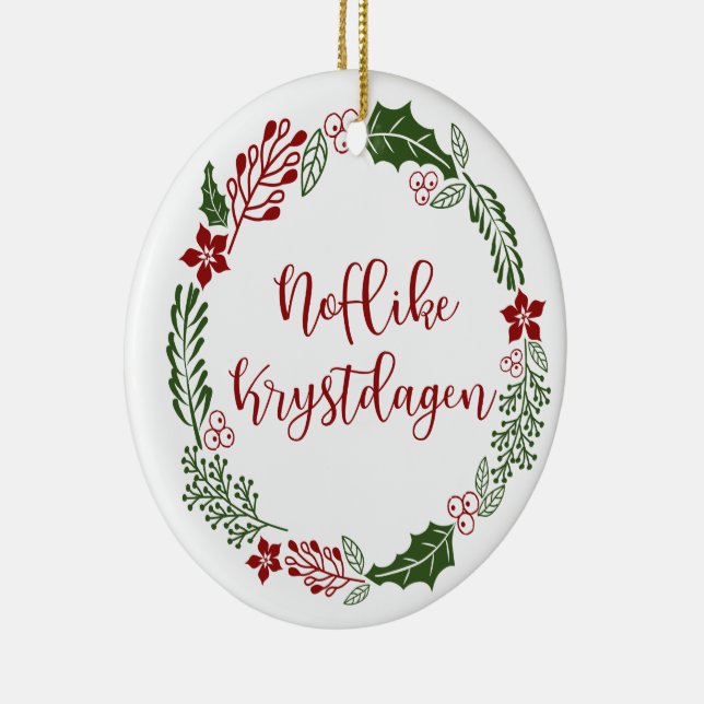 Ornamento De Cerâmica Frísica Terra de Natal Feliz, Noflike Krystdagen (Direito )