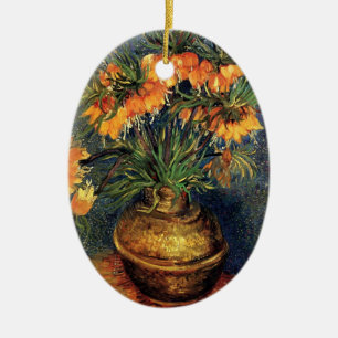 Ornamento De Cerâmica Fritilárias em um Vaso de Cobre por Vincent van Go