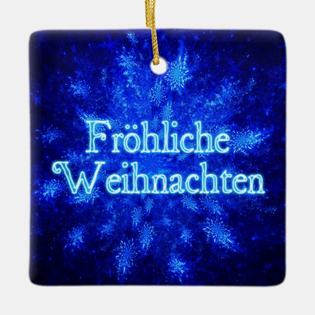 Ornamento De Cerâmica Froliche Weihnachten - Snowburst (Frente)