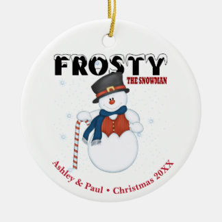 Ornamento De Cerâmica Frosty, o boneco de neve personalizado no Natal