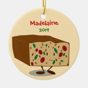 Ornamento De Cerâmica Fruitcake Name Year Christmas