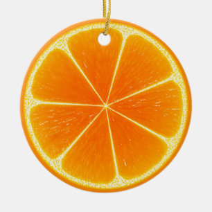 Ornamento De Cerâmica Fruta Citrus Orange