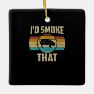 Ornamento De Cerâmica Fumaça Que CHURRASCOS Engraçados, Gifes De Carne