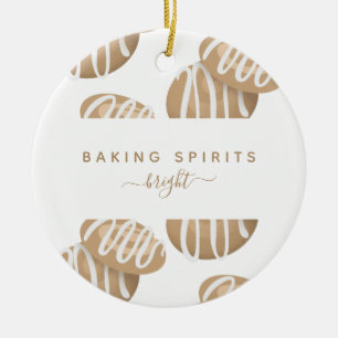 Ornamento De Cerâmica Fun Baking Spirits Bright Christmas Cookies