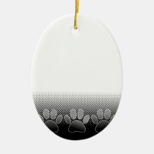 Ornamento De Cerâmica Fundo De Gradação De Patas Pretas E Brancas