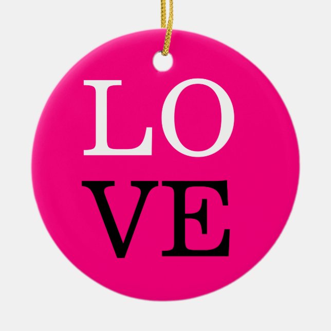 Ornamento De Cerâmica Fundo de Rosa Amor Casamento (Frente)