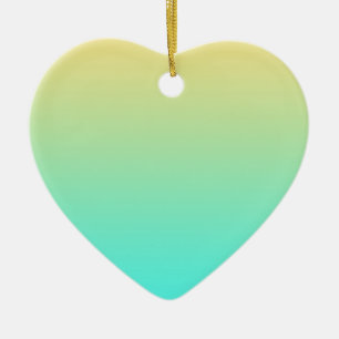 Ornamento De Cerâmica Fundo Gradiente Pastel Turquesa Amarelo