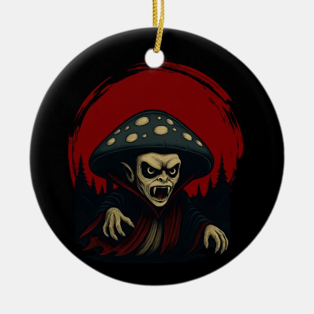 Ornamento De Cerâmica Fungos Dentes Que Sangram MycoVamp (Frente)