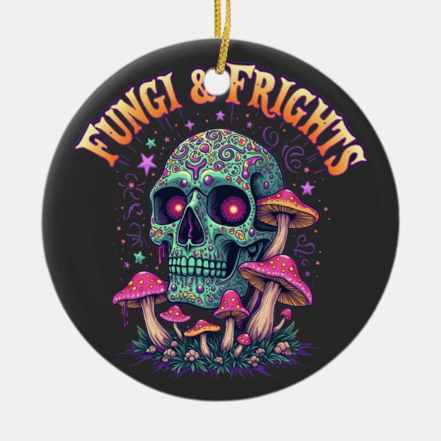 Ornamento De Cerâmica Fungos & Medos  (Frente)