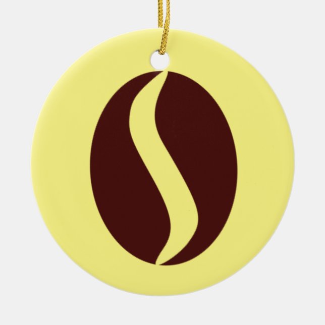 Ornamento De Cerâmica Funky Coffee Bean (Frente)