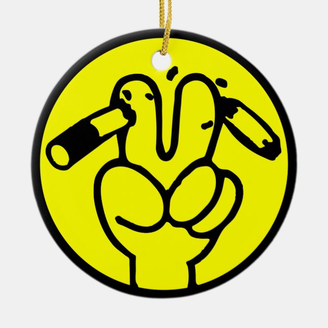 Ornamento De Cerâmica Funny Anti Smoking ⚠ Sinal Tailandês ⚠ (Frente)