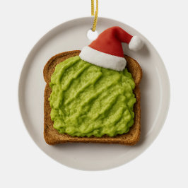 Ornamento De Cerâmica Funny Avocado Toast – Personalized Xmas Gift