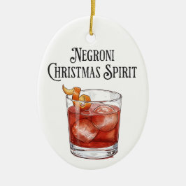 Ornamento De Cerâmica Funny Christmas Spirit Negroni Holiday Cocktail 