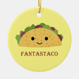Ornamento De Cerâmica Funny Fantastaco Taco Pun Cute Kawaii Taco