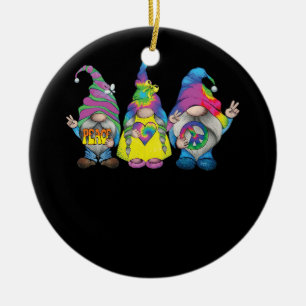 Ornamento De Cerâmica Funny Hippie Gnomo Sinal de Paz Gnomos Amantes Hom