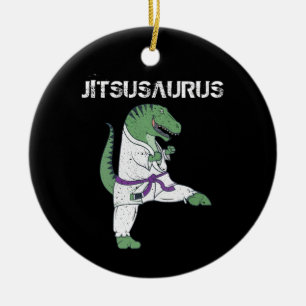 Ornamento De Cerâmica Funny Jujitsu, T-Rex Jiu Jitsu Black Belt gifts