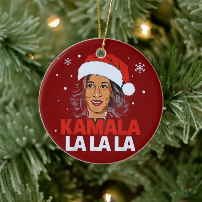 Ornamento De Cerâmica Funny Kamala Harris 2024 Comma La Christmas (Árvore)
