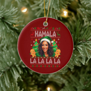 Ornamento De Cerâmica Funny Kamala Harris Natal 2024