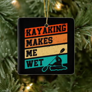 Ornamento De Cerâmica Funny Kayak Lover Kayaking Retro River Kayaker
