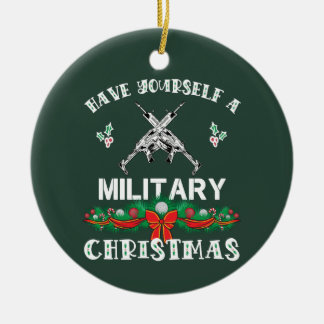 Ornamento De Cerâmica Funny Military Christmas Saying