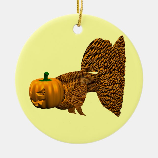 Ornamento De Cerâmica Funny Orange Guppy (Frente)