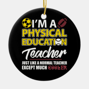 Ornamento De Cerâmica Funny Physical Education PE Teacher Appreciation D