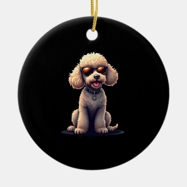 Ornamento De Cerâmica Funny Poodle Animal Lover Dogs Graphic Cute Dog Ow (Frente)