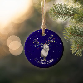 Ornamento De Cerâmica Funny Reindeer