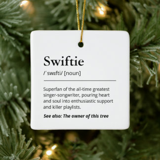 Ornamento De Cerâmica Funny Swiftie Definition Nordic Tree Holiday