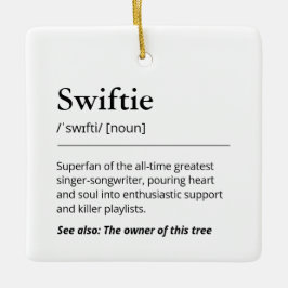 Ornamento De Cerâmica Funny Swiftie Definition Nordic Tree Holiday