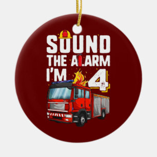 Ornamento De Cerâmica Furgão de 4 anos Birthday Toddler