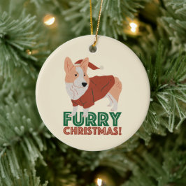 Ornamento De Cerâmica Fúria de Corgi Cute