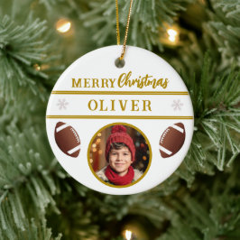 Ornamento De Cerâmica Futebol Ball Personalizado Nome Feliz Foto de Nata