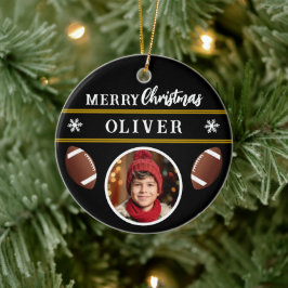 Ornamento De Cerâmica Futebol Ball Personalizado Nome Feliz Foto de Nata