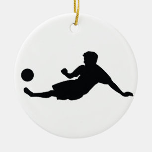 Ornamento De Cerâmica Futebol Black Silhouette